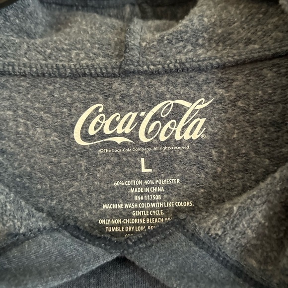 Women’s size large, Coka Cola hooded shirt, bleached,cropped - Picture 3 of 6